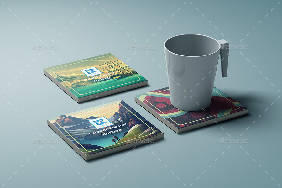 Ceramic Coaster Mockup v2, Graphics GraphicRiver